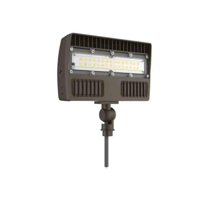 FL52 Slim LED Flood Light/95W/100-277VAC/5000K/Knuckle Bracket/Dark Bronze/Dusk-to-Dawn